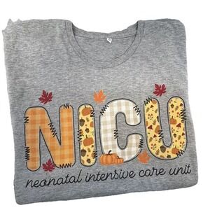 NICU Nurse Fall Theme Womens T-Shirt Size XL Neonatal RN Fall Halloween